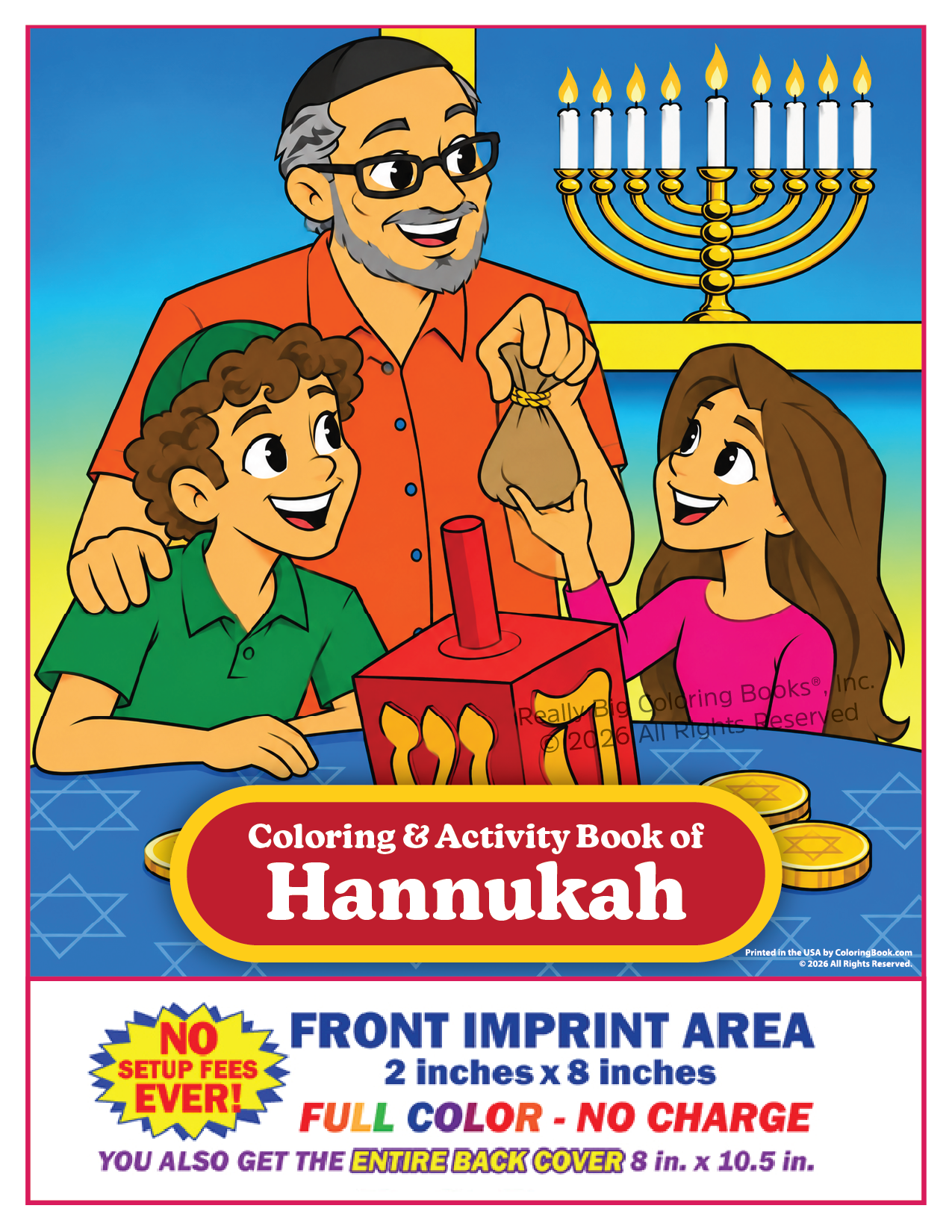 Hanukkah Hanukkah Imprintable Coloring and Activity Book includes the Real Story of Hanukkah. Describes the history and traditions of Hanukkah, the celebration of dedication. The ColoringBook.com set of imprintable coloring & activity books are used by businesses, the promotional and specialty advertising industry, schools, churches, groups and organizations nationwide. Re-sellers and distributors welcome!
