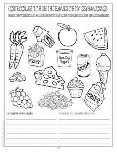Healthy Snacks Coloring Page