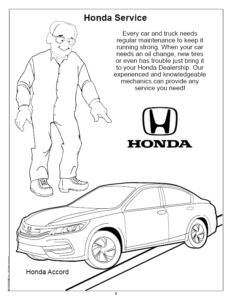 Honda Service Coloring Page