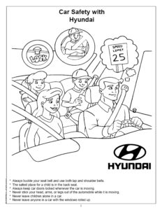 Car Safety with Hyundai Coloring Page