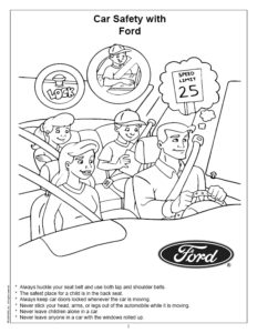 Car Safety with Ford Coloring Page