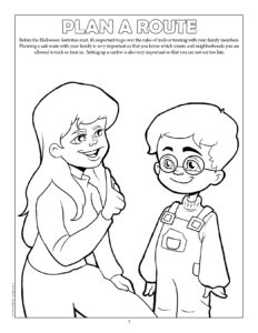 Trick or Treat Safety Plan A Route Coloring Page