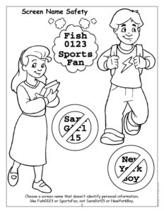 Screen Name Safety Coloring Page