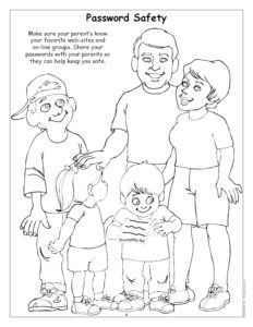 Password Safety Coloring Page