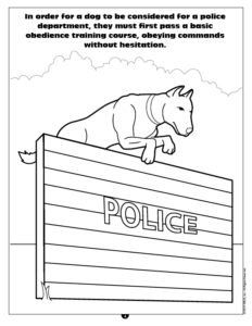 Police Dog Training Program Coloring Page