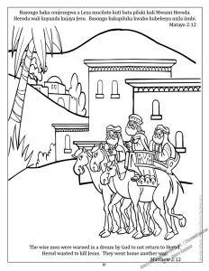 Life of Christ Coloring Page: The wise men were warned in a dream by God to not return to Herod.