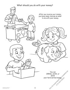 M1 Bank Jr. Banker Learn to Earn Coloring Page: Saving Money