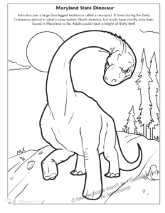 Maryland State Dinosaur Coloring Page