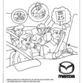Car Safety with Mazda Coloring Page