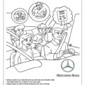 Car Safety with Mercedes Benz Coloring Page