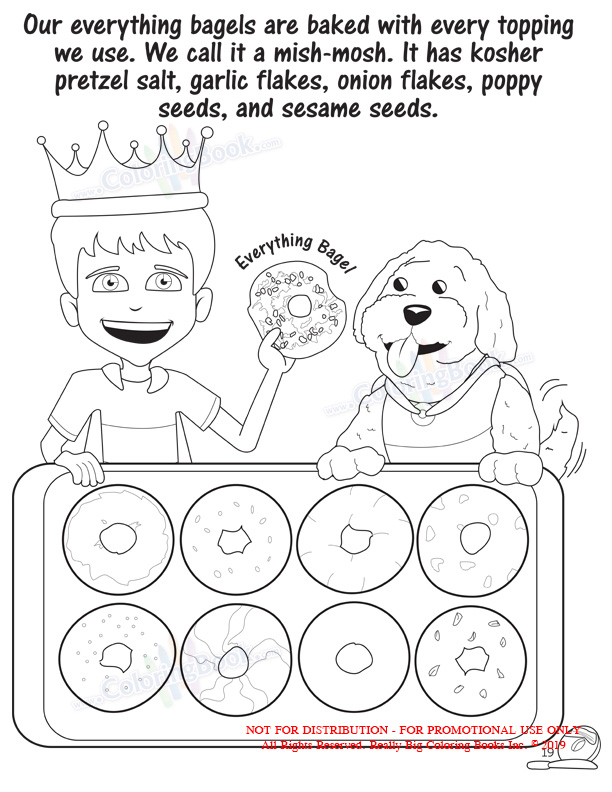The Famous Corey's Bagels Coloring Page: Everything Bagels