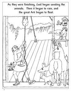 Animals Arrive to the Ark Coloring Page