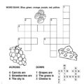 Nutrition Cross Word Puzzle Activity Page