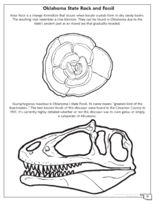 Oklahoma State Rock and Fossil Coloring Page