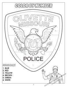 Oilvette Police Department Coloring Page: Color by Numbers