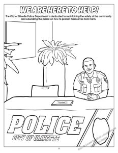 Oilvette Police Department Coloring Page: We Are Here To Help!