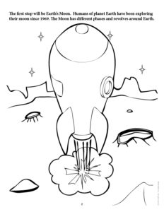 Outer Space Rocket Ship Coloring Page