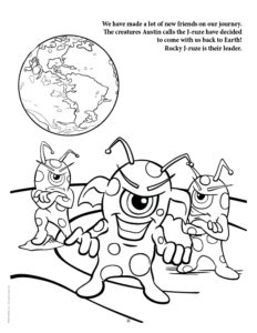Outer Space Aliens Coloring Page
