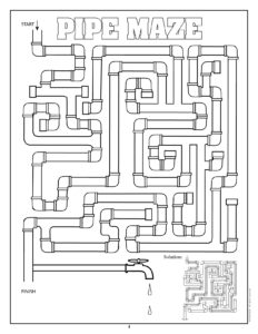 Plumbing Pipe Maze Coloring Page