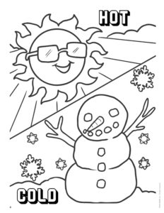 Hot and Cold Preschool Prep Imprint Coloring Page