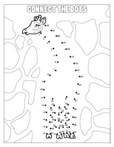 Giraffe Connect the Dots Activity Page