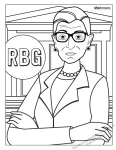 Sheknows Media Ruth Bader Ginsburg Coloring Page: RBG