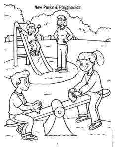 New Parks and Playgrounds Real Estate Coloring Page