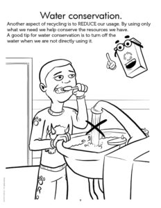 Recycling Water Conservation Coloring Page