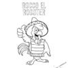 Rocco's Tacos and Tequila Bar Kids Menu Coloring Page: Rocco El Rooster