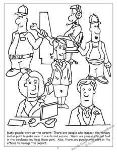 Scottsdale Airport Coloring Page: Many people work at Scottsdale Airport.
