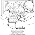 Sitting by the Fire Coloring Page