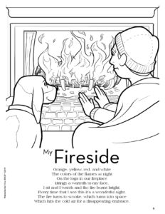 Sitting by the Fire Coloring Page