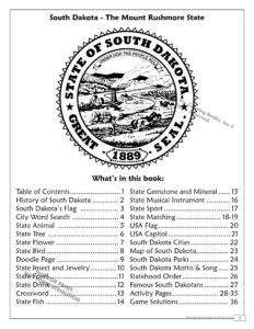 State of South Dakota Coloring and Activity Book Table of Contents