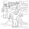 Street Safety Crossing the Street Coloring Page