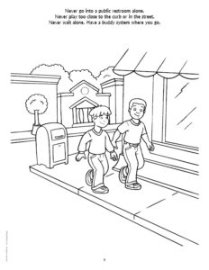 Street Safety Buddy System Coloring Page