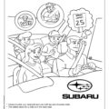 Car Safety with Subaru Coloring Page