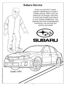 Subaru Service Coloring Page