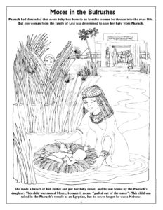 Moses in the Bulrushes Coloring Page Super Heroes of the Bible