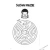 Sushi Sake Kids Menu Coloring and Activity Page: Maze