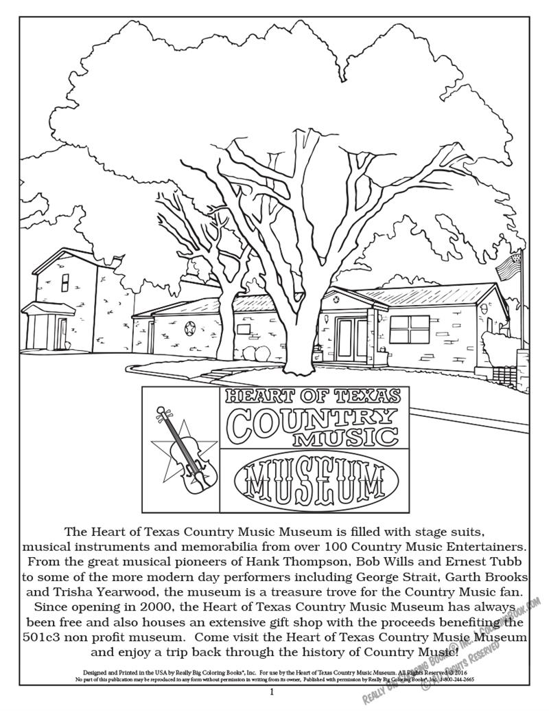 The Official Heart of Texas Country Music Museum Coloring Page