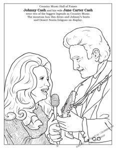 The Official Heart of Texas Country Music Museum Johnny Cash and June Carter Cash Coloring Page