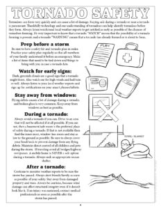 Tornado Safety Informational Coloring Page