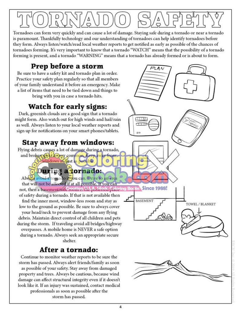 Tornado Safety Imprintable Coloring and Activity Book