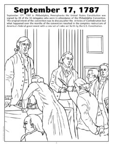 United States Constitution Coloring Page September 17 1787