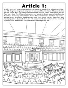 United States Constitution Article 1 Coloring Page
