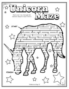 Unicorn Maze Activity Page