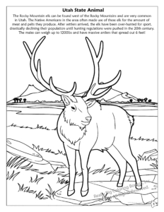 Utah State Animal Coloring Page: Rocky Mountain Elk
