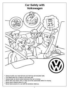 Car Safety with Volkswagen Coloring Page