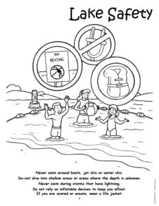 Lake Safety Coloring Page Water Safety