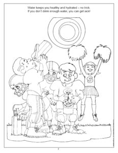 Water Keeps you Healthy and Hydrated Coloring Page